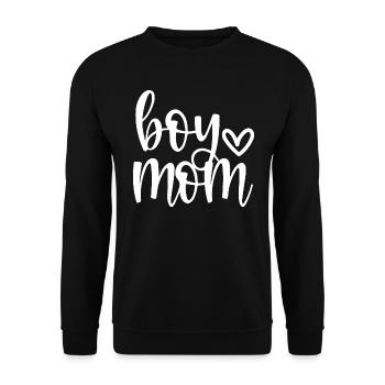 Boy Mom - Boy Mama Mom von Boys Heart Love - Unisex Pullover - Schwarz - Vorne - Alina (178cm) & Michal (187cm)