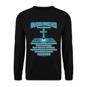 Jesus Christus Segen Der Herr Segne Dich 4.Mose 6 - Unisex Pullover - Schwarz - Vorne - Alina (178cm) & Michal (187cm)