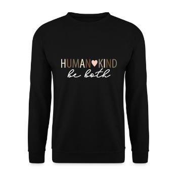 Human Kind Be Both Retro Be Human Coloré - Sweat-shirt Unisexe - noir - Devant - Alina (178cm) & Michal (187cm)
