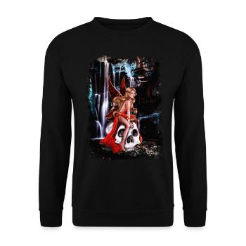 Mysterious blonde with skull | Yolo artwork - Unisex Sweatshirt - black - Front - Alina (178cm) & Michal (187cm)