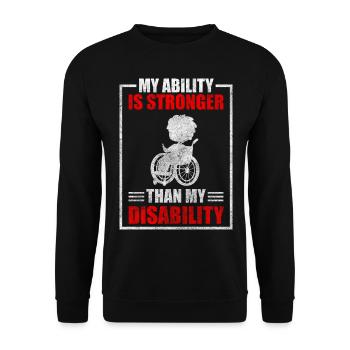 Behinderung Rolli Fahrer Sarkasmus - Unisex Pullover - Schwarz - Vorne - Alina (178cm) & Michal (187cm)