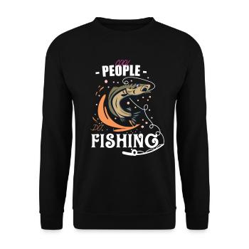 Pêcheur Pêche cool gens T-shirt de pêche - Sweat-shirt Unisexe - noir - Devant - Alina (178cm) & Michal (187cm)