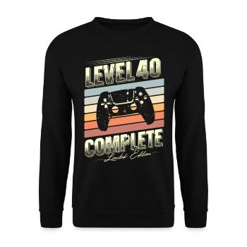 40th Birthday Level 40 Édition limitée complète - Sweat-shirt Unisexe - noir - Devant - Alina (178cm) & Michal (187cm)