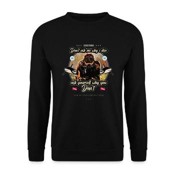 Tauchen - Lustiger Spruch Hai 200 Bar Geschenk - Unisex Pullover - Schwarz - Vorne - Alina (178cm) & Michal (187cm)