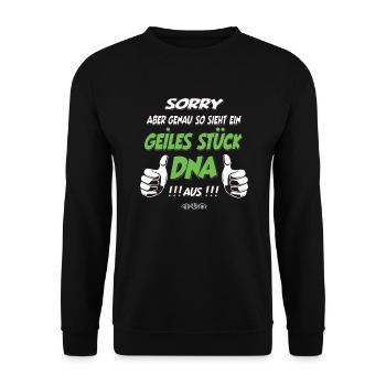 so sieht ein geiles Stück DNA aus Geschenk - Unisex Pullover - Schwarz - Vorne - Alina (178cm) & Michal (187cm)