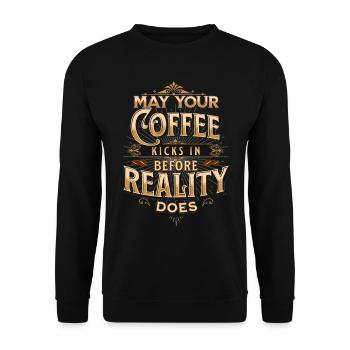Coffee kicks - Unisex Sweatshirt - black - Front - Alina (178cm) & Michal (187cm)