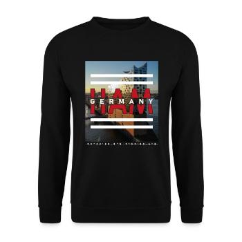 Hambourg HAM Allemagne - Sweat-shirt Unisexe - noir - Devant - Alina (178cm) & Michal (187cm)