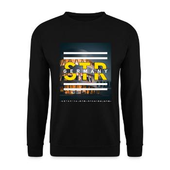 Stuttgart STR Germany - Museum - Unisex Sweatshirt - black - Front - Alina (178cm) & Michal (187cm)