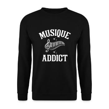 Musique addict - Sweat-shirt Unisexe - noir - Devant - Alina (178cm) & Michal (187cm)