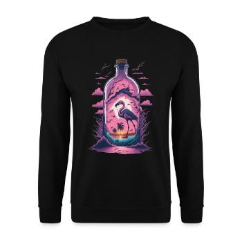 Flamingo - Unisex Sweatshirt - black - Front - Alina (178cm) & Michal (187cm)