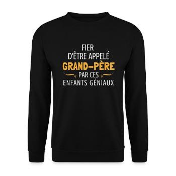 Grand-père ces enfants géniaux cadeau personnalisé - Sweat-shirt Unisexe - noir - Devant - Alina (178cm) & Michal (187cm)