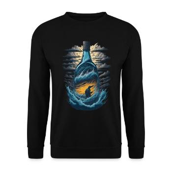 Angler Fishing - Unisex Sweatshirt - black - Front - Alina (178cm) & Michal (187cm)