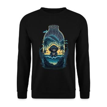 Affe - Unisex Pullover - Schwarz - Vorne - Alina (178cm) & Michal (187cm)