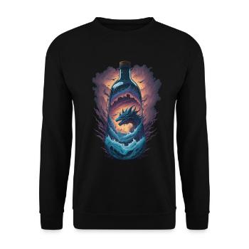 Bouteille Dragon - Sweat-shirt Unisexe - noir - Devant - Alina (178cm) & Michal (187cm)