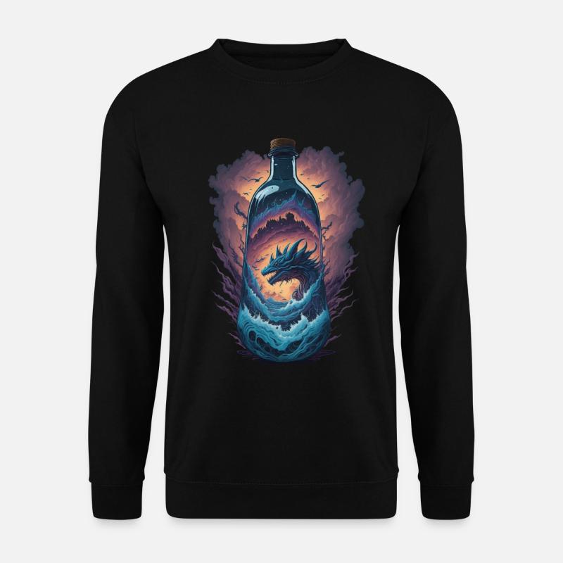 Drachen Flasche - Unisex Pullover - Schwarz
