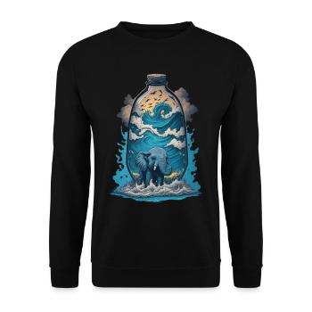 Éléphant en bouteille - Sweat-shirt Unisexe - noir - Devant - Alina (178cm) & Michal (187cm)