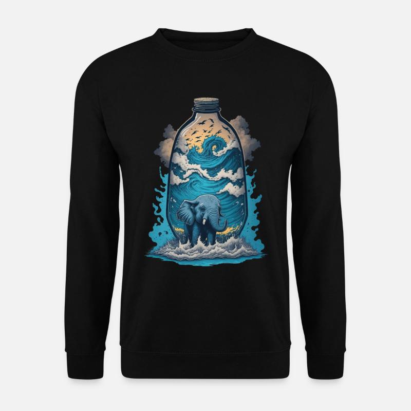 Elephant In Bottle - Unisex Sweatshirt - black