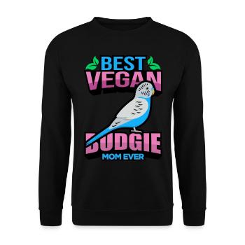 Wellensittich Mama - Unisex Pullover - Schwarz - Vorne - Alina (178cm) & Michal (187cm)