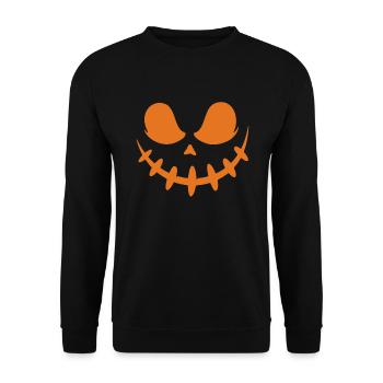 Jack O Lantern Scary Carved Pumpkin Face Halloween - Unisex Sweatshirt - black - Front - Alina (178cm) & Michal (187cm)