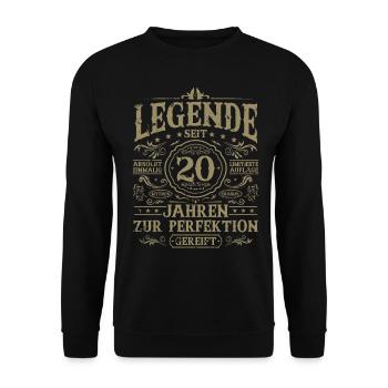 20 Geburtstag Geschenk - Legende seit 20 Jahren - Unisex Pullover - Schwarz - Vorne - Alina (178cm) & Michal (187cm)