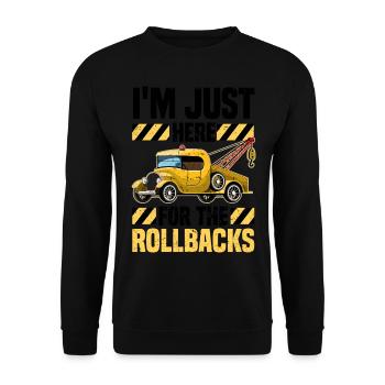 Abschleppwagen | Abschlepper Auto Panne Geschenke - Unisex Pullover - Schwarz - Vorne - Alina (178cm) & Michal (187cm)