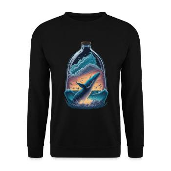 Bouteille de baleine - Sweat-shirt Unisexe - noir - Devant - Alina (178cm) & Michal (187cm)
