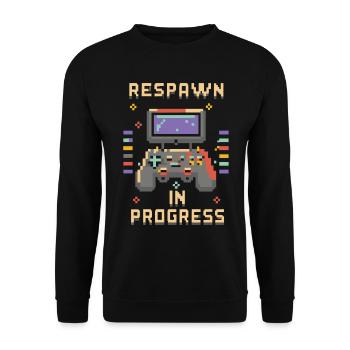 Respawn in Progess - Unisex Pullover - Schwarz - Vorne - Alina (178cm) & Michal (187cm)