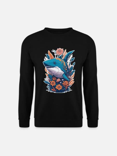 Hai Blumen - Unisex Pullover - Schwarz