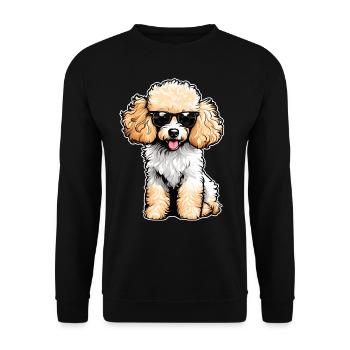Cute poodle with sunglasses - Unisex Sweatshirt - black - Front - Alina (178cm) & Michal (187cm)