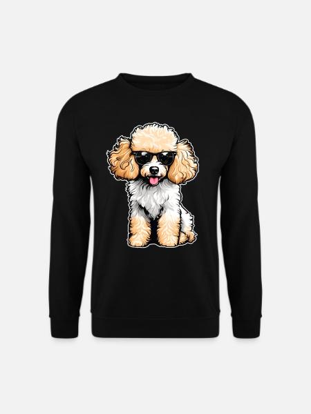 Cute poodle with sunglasses - Unisex Sweatshirt - black