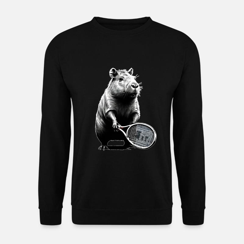 Capybara Tennis - Unisex Pullover - Schwarz