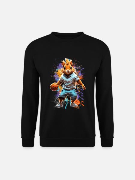 Eichhörnchen Basketball Basketballer - Unisex Pullover - Schwarz