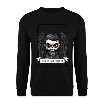 Angel - Skull - Unisex Pullover - Schwarz - Vorne - Alina (178cm) & Michal (187cm)