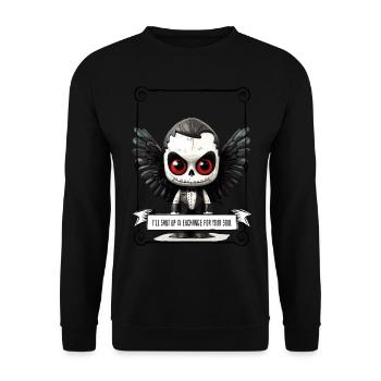Angel - Skull - Unisex Pullover - Schwarz - Vorne - Alina (178cm) & Michal (187cm)