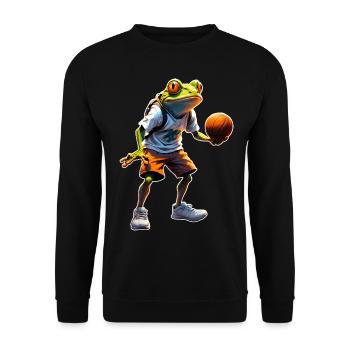 Basket-ball grenouille - Sweat-shirt Unisexe - noir - Devant - Alina (178cm) & Michal (187cm)