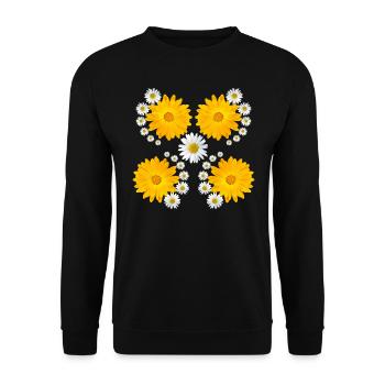 yellow blooming marigolds, daisy, floral flower - Unisex Sweatshirt - black - Front - Alina (178cm) & Michal (187cm)