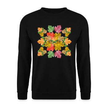 feuilles colorées dans le feuillage d’automne feuille d’un arbre - Sweat-shirt Unisexe - noir - Devant - Alina (178cm) & Michal (187cm)