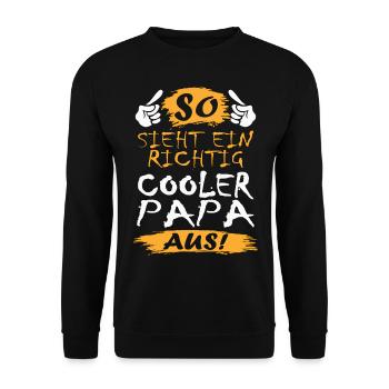 SO SIEHT EIN RICHTIG COOLER PAPA AUS - Unisex Pullover - Schwarz - Vorne - Alina (178cm) & Michal (187cm)