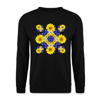 vrille florale, motif floral, fleur, fleuri, fleur florale - Sweat-shirt Unisexe - noir - Devant - Alina (178cm) & Michal (187cm)