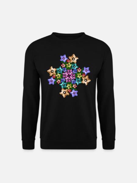 bunte Hibiskus Blüten Blumenstrauß Blumenmuster - Unisex Pullover - Schwarz