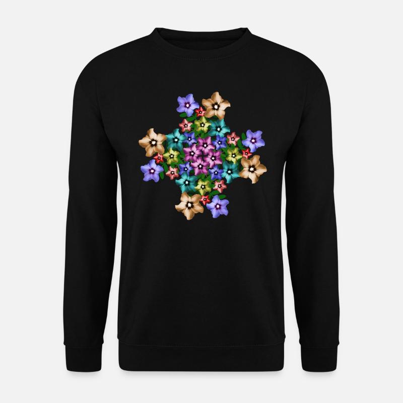 bunte Hibiskus Blüten Blumenstrauß Blumenmuster - Unisex Pullover - Schwarz