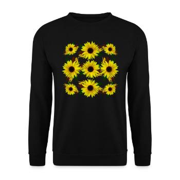 Sunflower Flower Blooming Sunflower Floral - Unisex Sweatshirt - black - Front - Alina (178cm) & Michal (187cm)