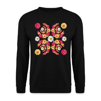 Zinnia daisy floral pattern floral zinnias blossom - Unisex Sweatshirt - black - Front - Alina (178cm) & Michal (187cm)