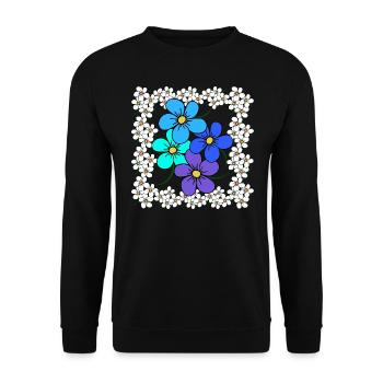 Floral Floral Floral Vigne Fleur Fleurie - Sweat-shirt Unisexe - noir - Devant - Alina (178cm) & Michal (187cm)