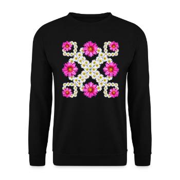 Gazania Marguerite Blossom Floral Pattern Daisies - Unisex Sweatshirt - black - Front - Alina (178cm) & Michal (187cm)