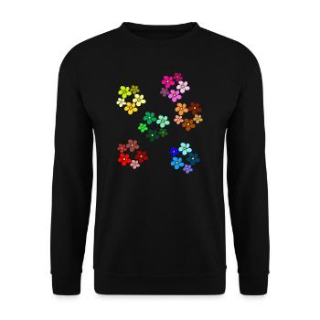 Motif floral fleur, fleur, vrille florale - Sweat-shirt Unisexe - noir - Devant - Alina (178cm) & Michal (187cm)