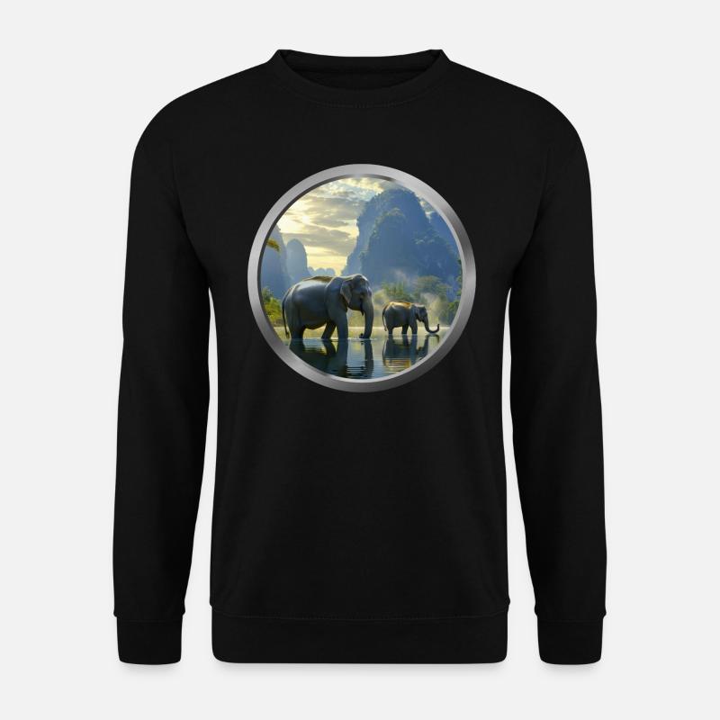 Elephant Animal - 2 - Unisex Sweatshirt - black
