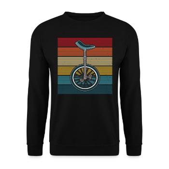 Monocycle équitation Rétro Vintage Unicycle coucher de soleil - Sweat-shirt Unisexe - noir - Devant - Alina (178cm) & Michal (187cm)