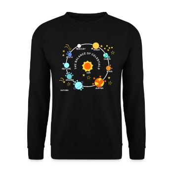 Planets Solar Graphic Planets Solar System Stars - Unisex Sweatshirt - black - Front - Alina (178cm) & Michal (187cm)