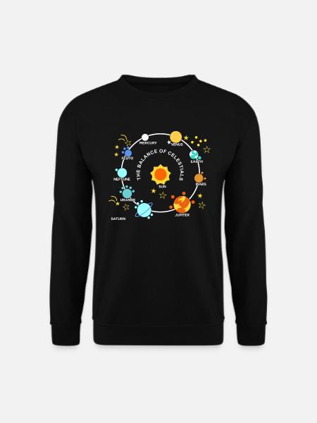 Planeten Sonne Grafik Planeten Sonnensystem Sterne - Unisex Pullover - Schwarz